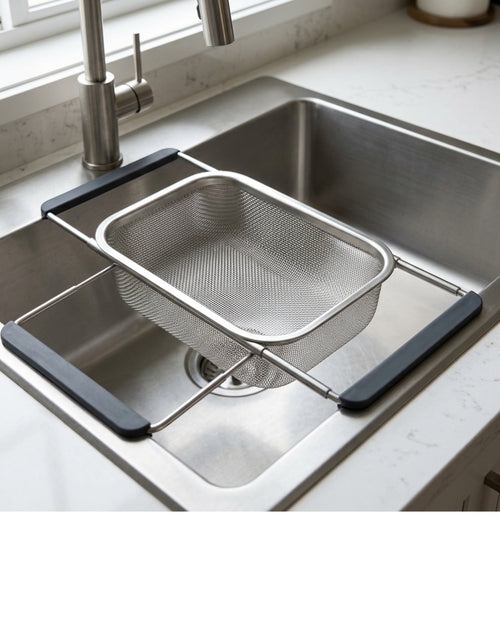 Xaora Expandable Over-Sink Mesh Draining Basket 39-56 cm Stainless Steel - Lifestyle view