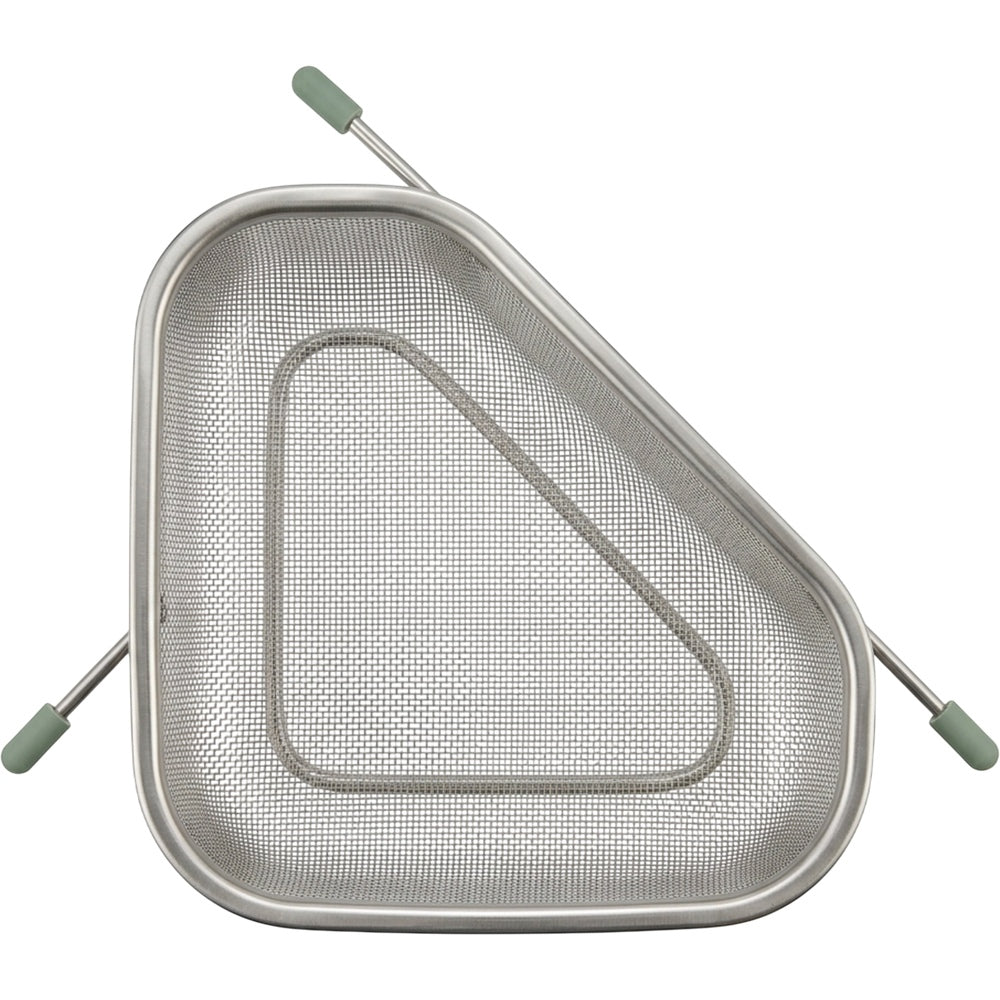 Xaora Triangular Sink-Corner Mesh Draining Basket 32 cm Stainless Steel Sage - Product view