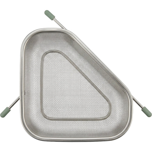 Xaora Triangular Sink-Corner Mesh Draining Basket 32 cm Stainless Steel Sage - Product view