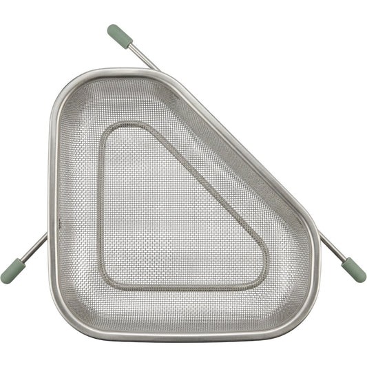 Xaora Triangular Sink-Corner Mesh Draining Basket 32 cm Stainless Steel Sage - Product view